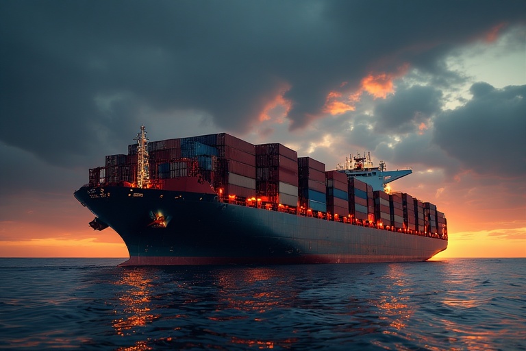 Container ship and ocean freight logistics